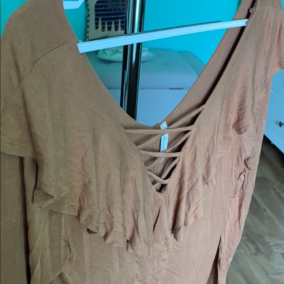 brown long sleeve top - Picture 2 of 4